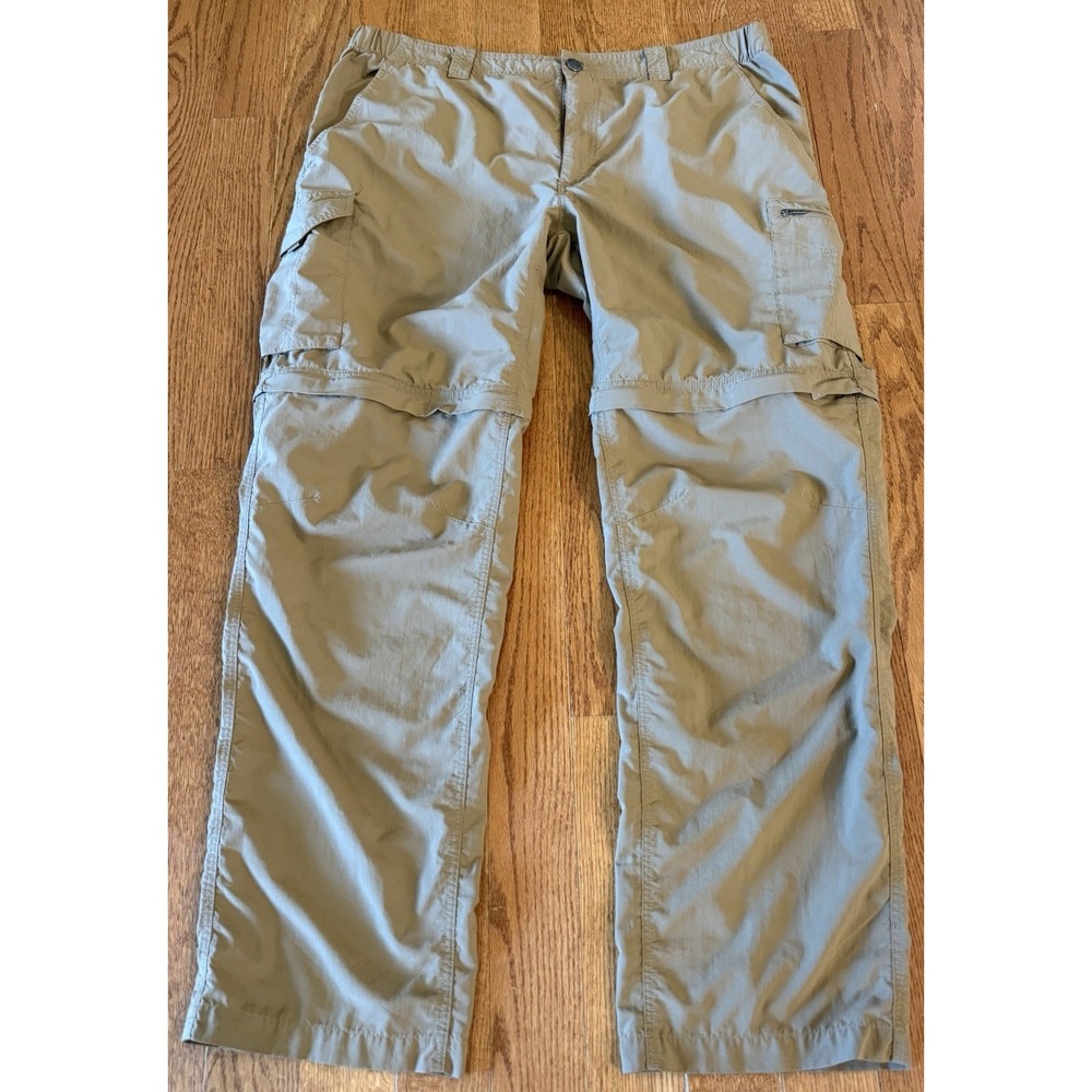 Columbia Convertible Hiking Pants Men's 40x34 Khaki Tan Nylon Cargo Zip Off